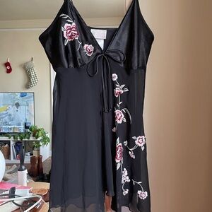 Black Floral Embroidered lingerie top